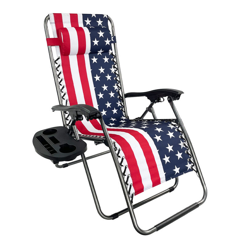 Camping World Flag Everyday Zero Gravity Chair - Red/White/Blue image number 9