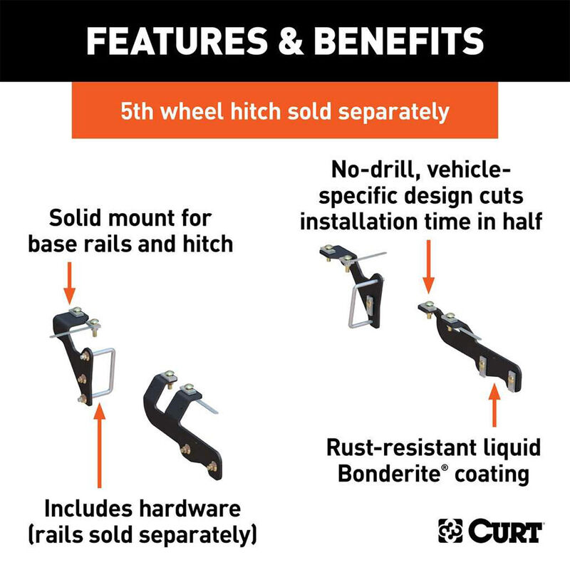CURT 16307 Custom 5th Wheel Brackets, Select Ram 1500 image number 2