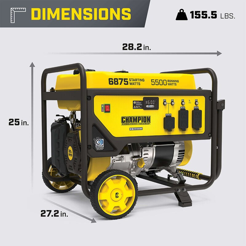 Champion 5500-Watt Portable Generator with CO Shield image number 12