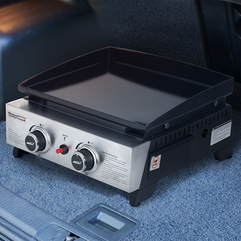 Royal Gourmet Portable 17" 2-Burner Tabletop Gas Griddle image number 6