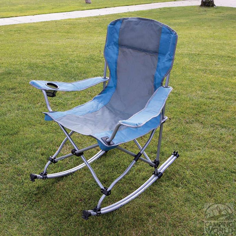 Rocking Bag Chair, Blue and Gray image number 3