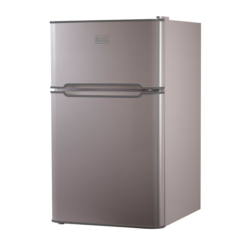 Black+Decker 3.1 cu. ft. 2-Door Mini Fridge with Freezer, VCM Stainless Look image number 2