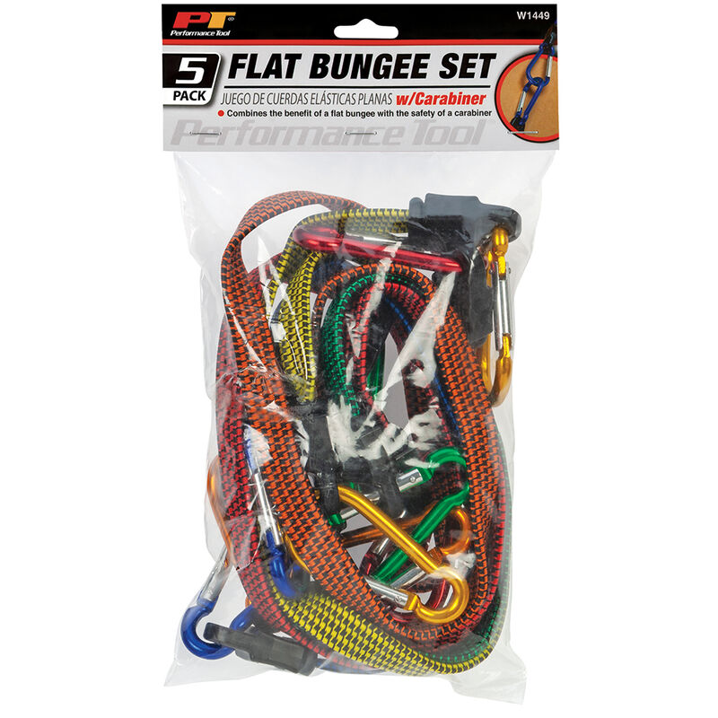 Performance Tool Flat Bungee Set, 5-Pack image number 1