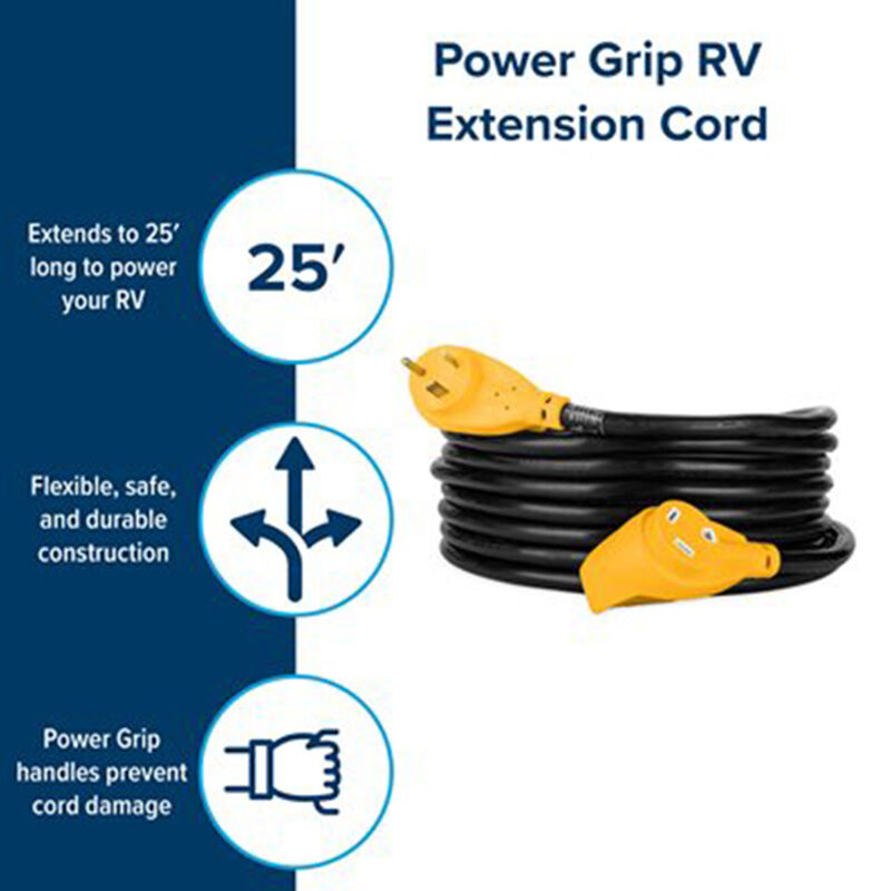 Camco Heavy-Duty RV Extension Cord with Power Grip Handles, 30A, 25', 10 ga. image number 13