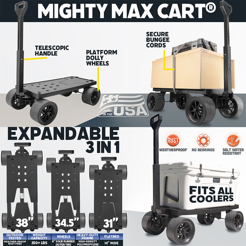 Mighty Max Cart Utility Hand Truck Dolly, Silver Tub image number 6
