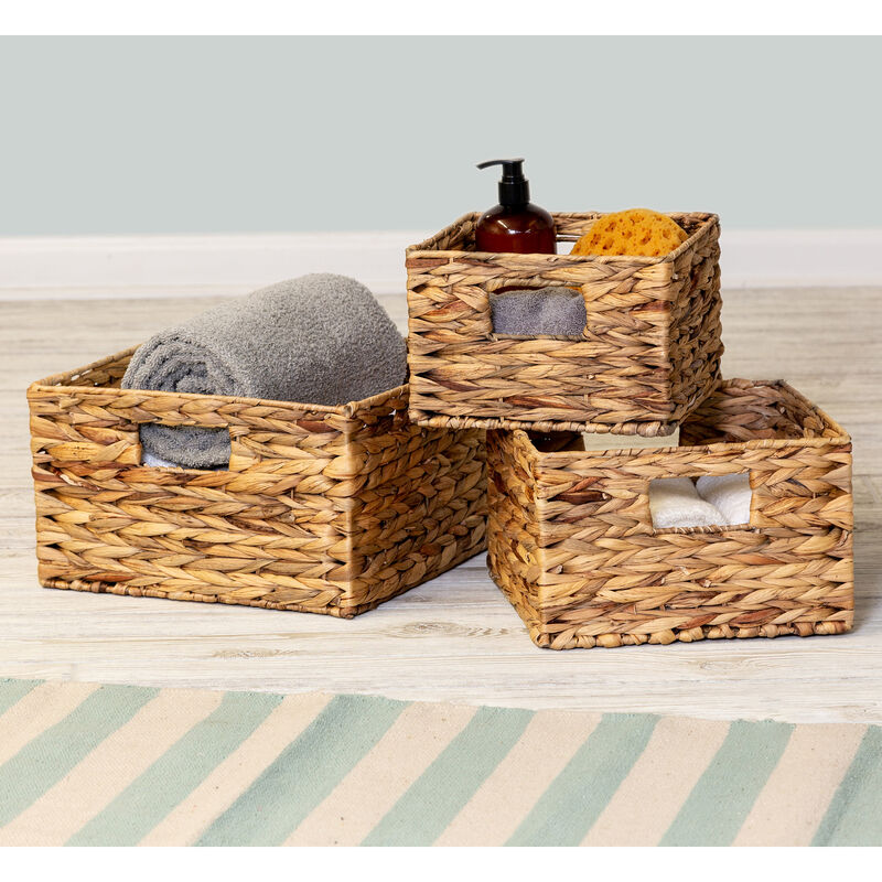 Honey Can Do 3-Piece Hyacinth Nested Storage Baskets, Natural image number 2