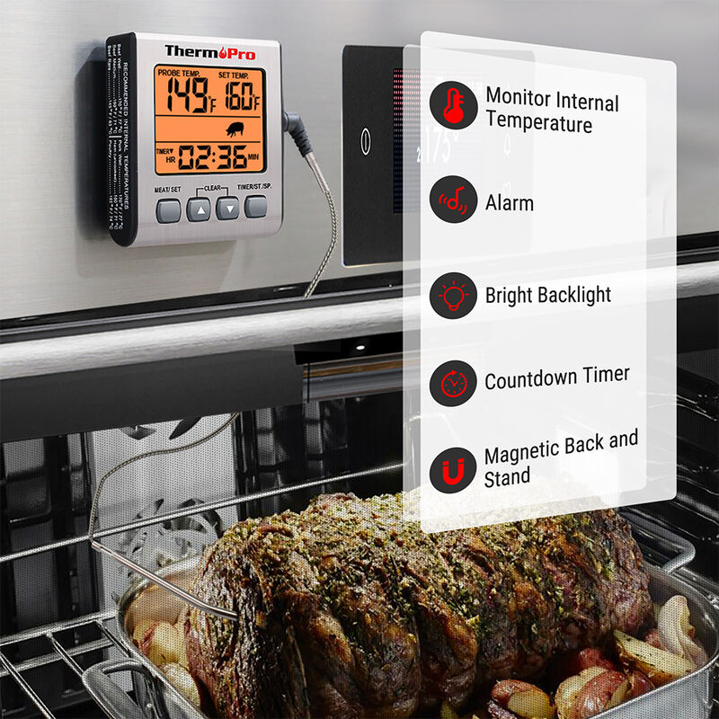 ThermoPro TP16S Digital Meat Thermometer with Smart Timer and Backlight image number 3