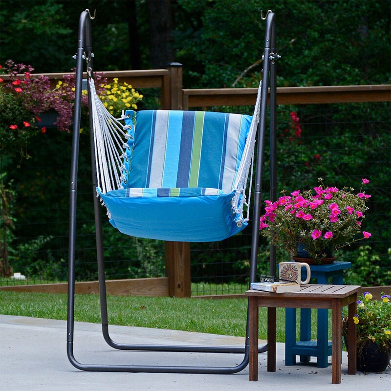 Algoma Sunbrella Soft Comfort Cushion Hanging Swing Chair and Stand image number 4