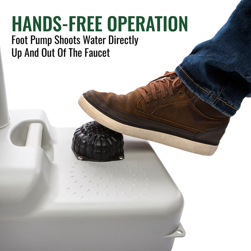 Outdoor 5 Gallon Portable Sink with Hose Adapter, Foot Pump, and Soap Dispenser image number 7