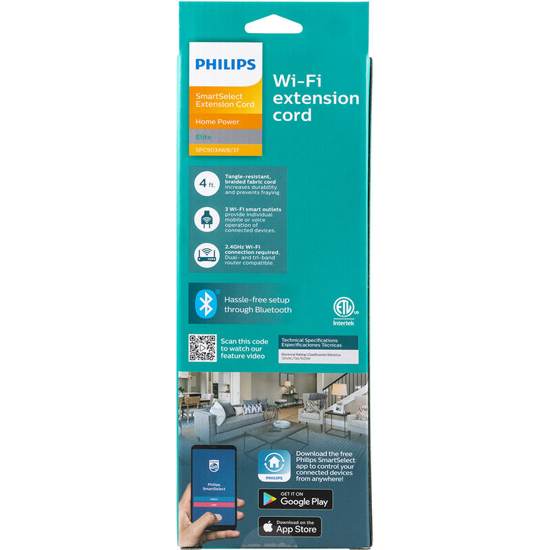 Philips 3-Outlet 4' Wi-Fi Extension Cord image number 4