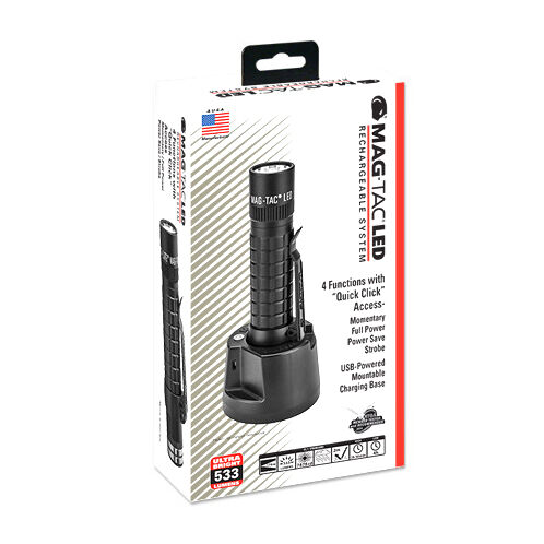 MAGLITE MAG-TAC Rechargeable LED Flashlight System with Crowned