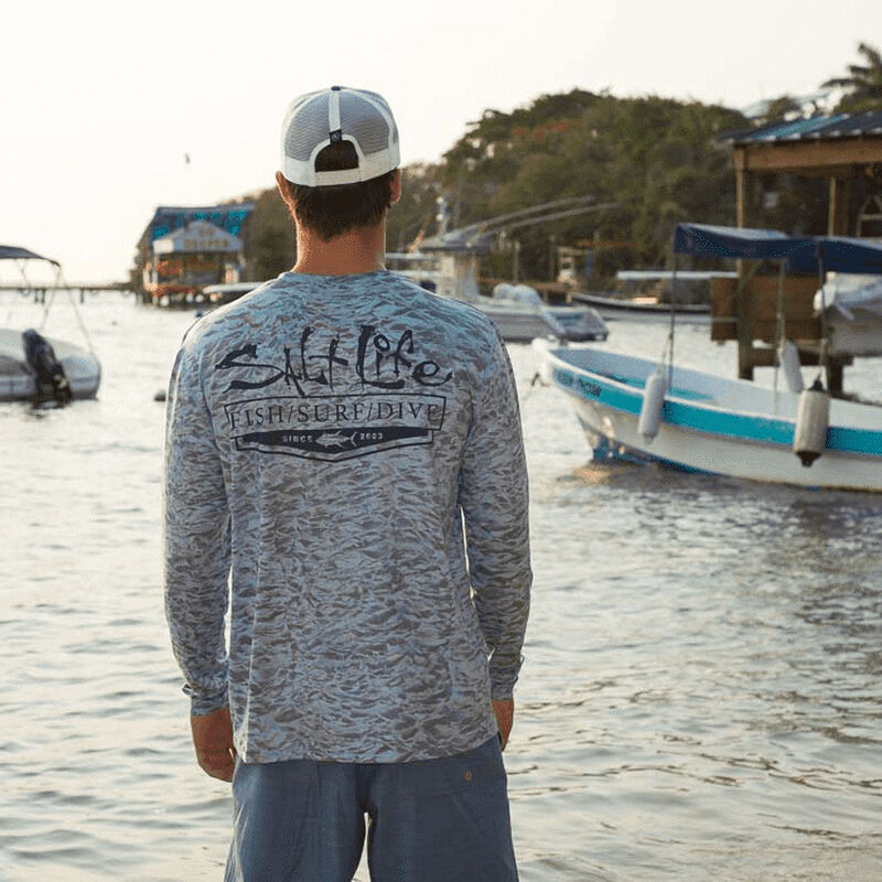 Salt Life Men's Ocean Quest Performance Long-Sleeve Pocket Tee image number 3