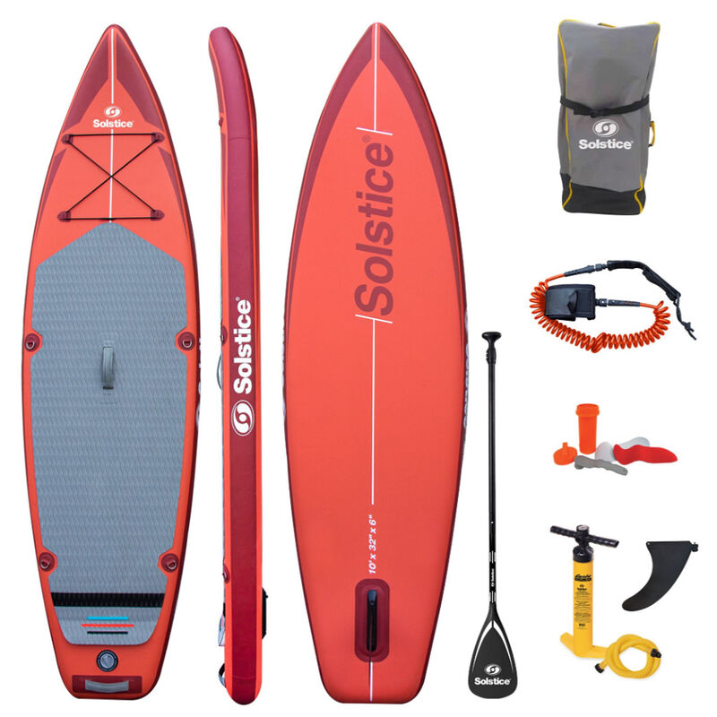 Solstice 10' Touring Inflatable Paddle Board (iSUP) Kit - Red image number 3