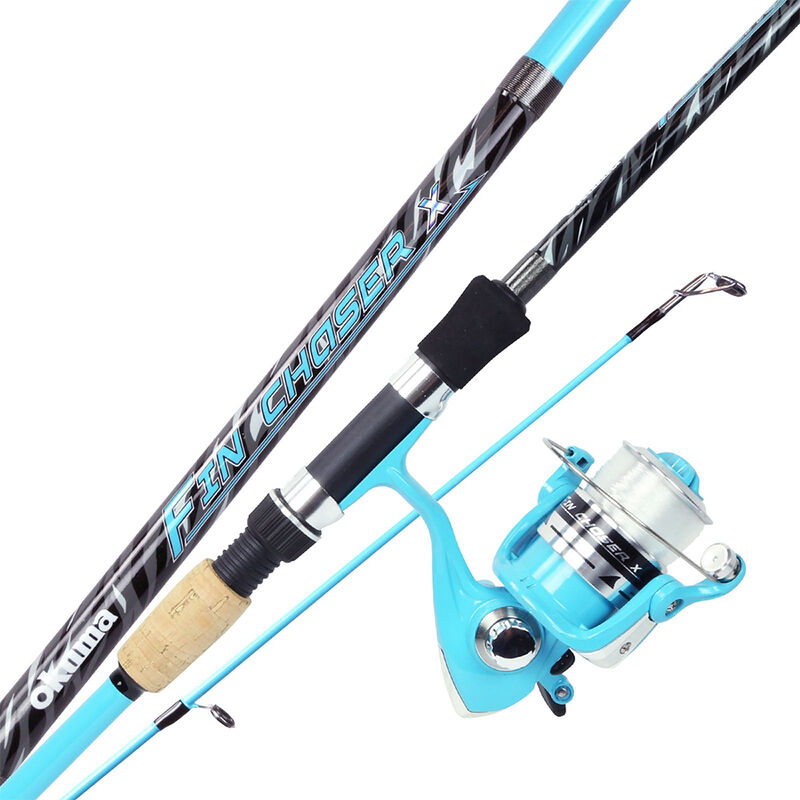 Okuma Fin Chaser "X" Spinning Combo, 6'6" Rod / Size 30 Reel, Sky Blue image number 1