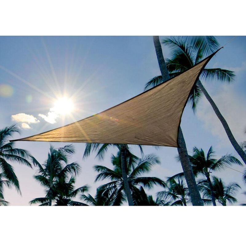 ShadeLogic Sun Shade Sail, Triangle- Sand 16' x 16' x 16' image number 4