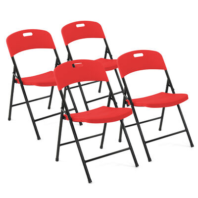 Creative Outdoor Portable Plastic Folding Chairs, 4-Pack