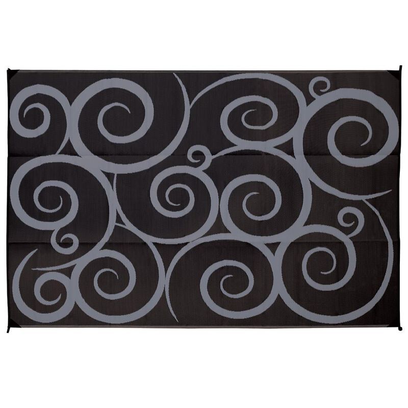 Reversible Swirl Design RV Patio Mat image number 1
