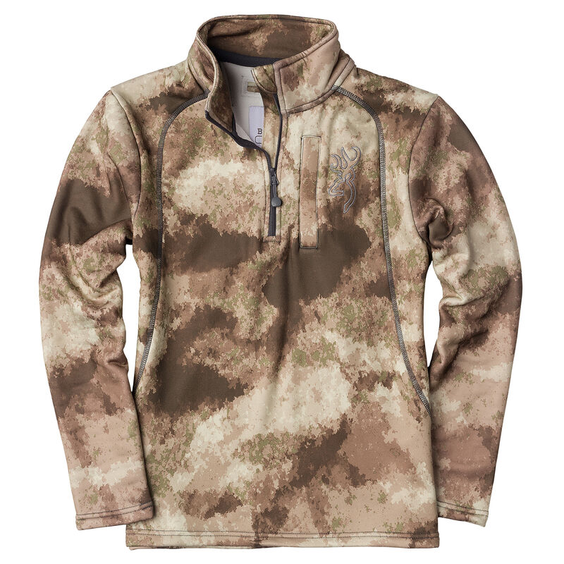 Browning Youth Camo Quarter-Zip Pullover, A-TACS Arid/Urban image number 1