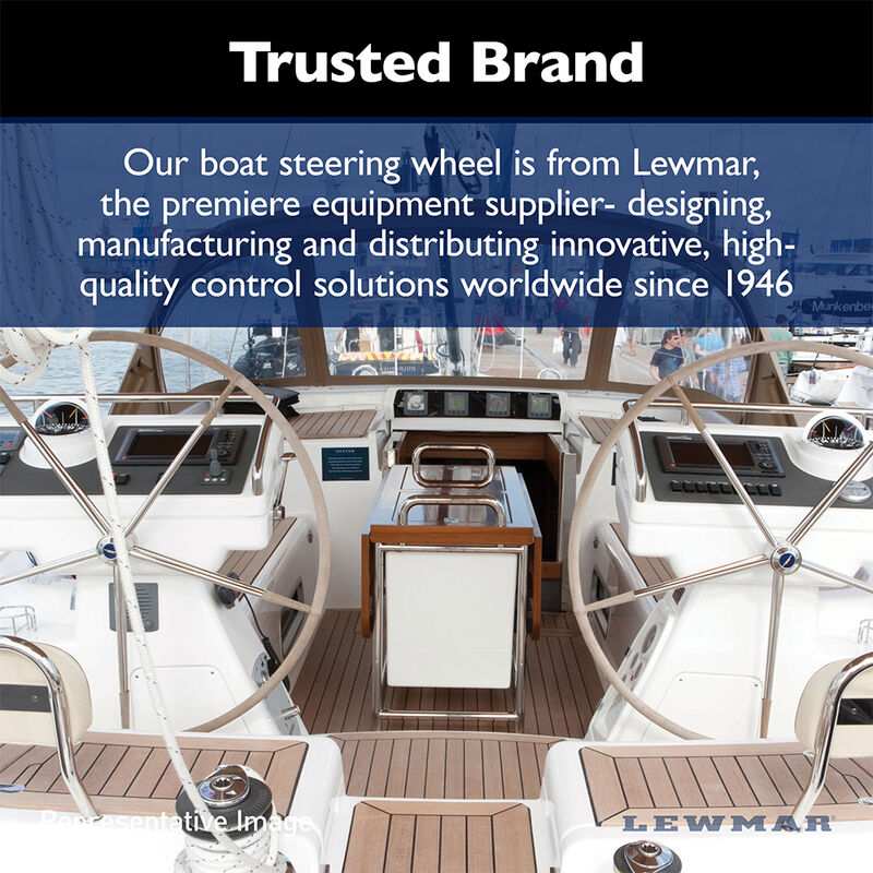 Lewmar Power Grip Boat Steering Wheel with 5/8" Welded Nut - 15.5" Stainless Steel image number 6