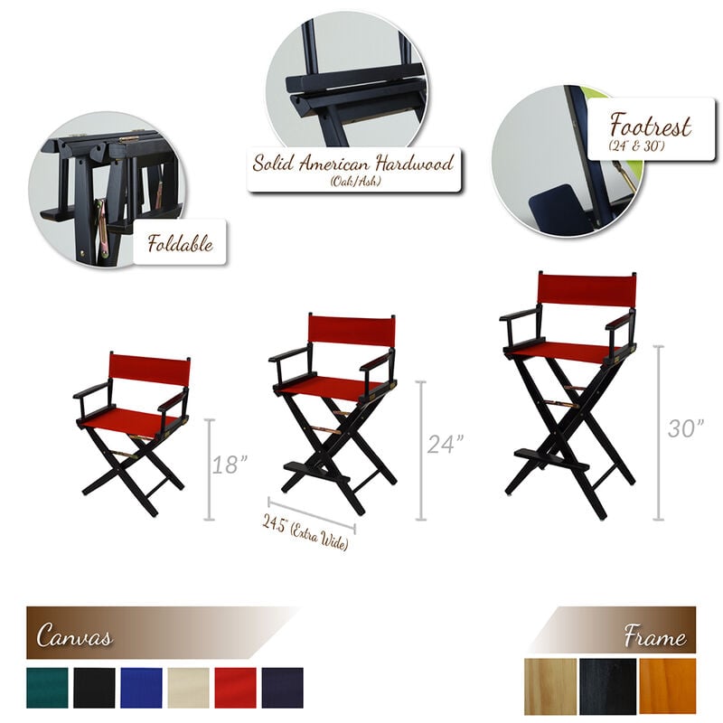 American Trails Extra-Wide Director's Chair, Mission Oak Frame, Navy image number 6