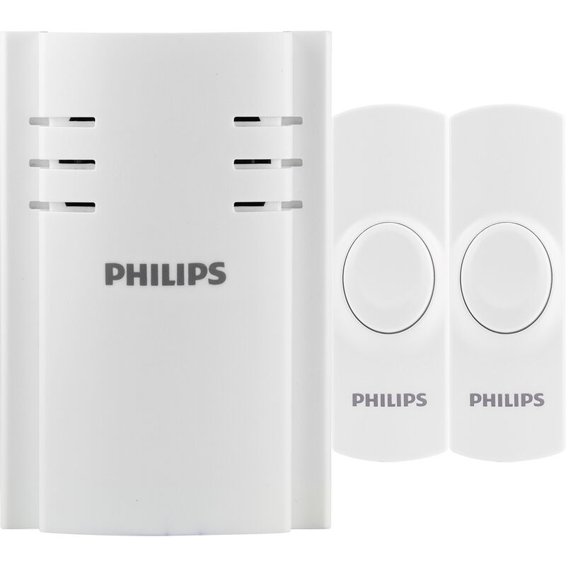 Philips Plug-In 8-Melody Doorbell Kit with 2 Push Buttons image number 1