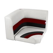 Toonmate Deluxe Radius Corner Section Seat Top - White/Red/Charcoal