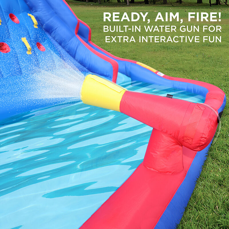 Sunny & Fun Inflatable Water Park with Climbing Wall and Dual Slides image number 5