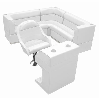 Deluxe Pontoon Furniture w/Toe Kick Base - Rear Group 4 Package, White