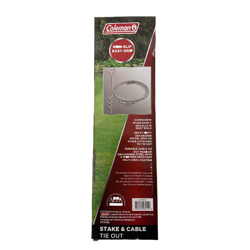 Coleman Pet 25' Cable Tie-Out and 18" Stake, Silver image number 2