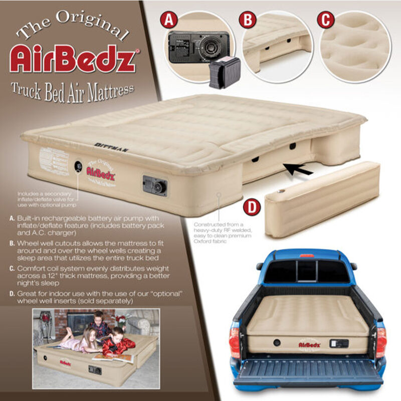 Pittman Outdoors AirBedz Full Size Truck Bed Air Mattress with Built-In Air Pump, Tan image number 3