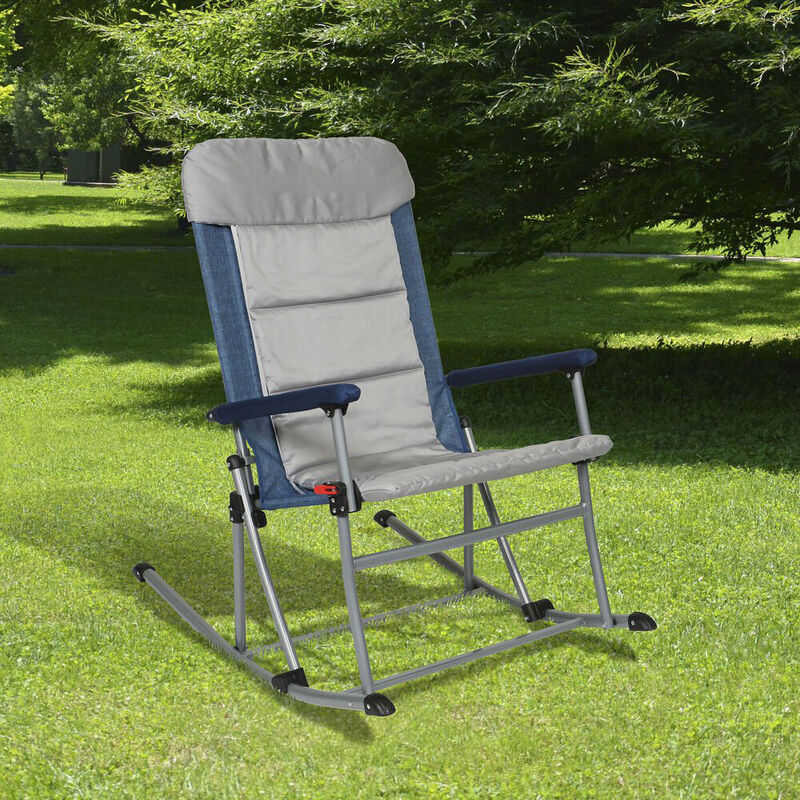 Venture Forward Rocking Chair with Removable Pad, Blue/Gray image number 4