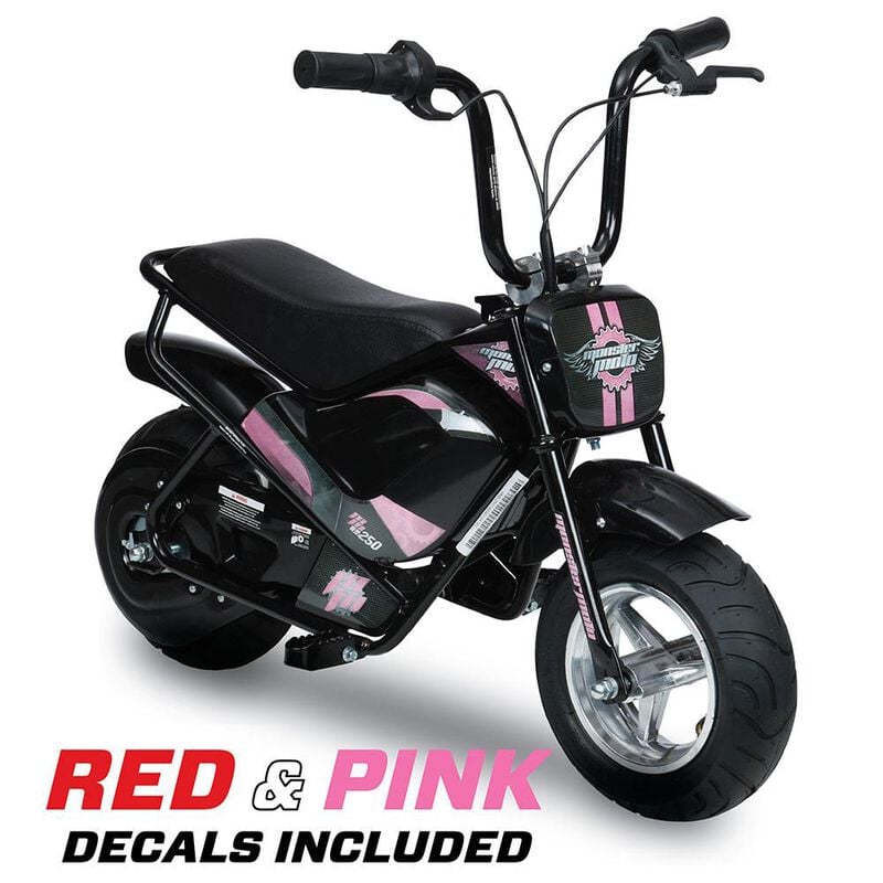 Classic e-Mini Bike with Red and Pink Decals image number 5