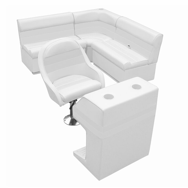 Deluxe Pontoon Furniture with Toe Kick Base - Group 2 Package, White