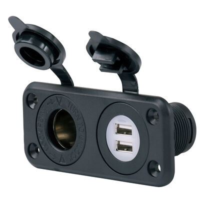 Marinco SeaLink Deluxe Dual USB Charger And 12V Receptacle