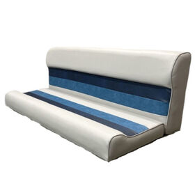 Horizon Manufacturing Premium Series 55" Pontoon Bench Seat Cushion Set "ONLY" - Gray/Navy/Blue