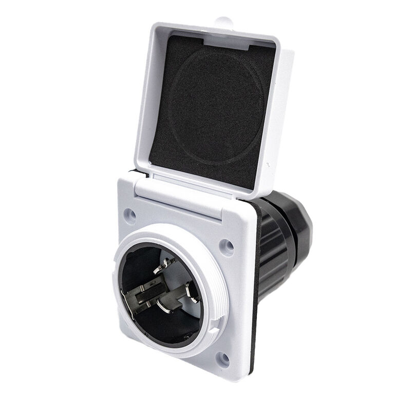 Electric World White 50A RV Inlet 