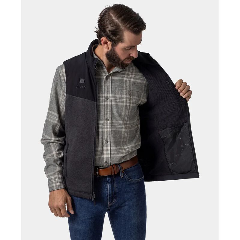 ORORO Augusta Men's Heated Sweater Fleece Vest w/ Battery image number 3
