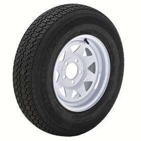 Trail America 225/75 x 15 Bias Trailer Tire, 5-Lug Spoke White Rim