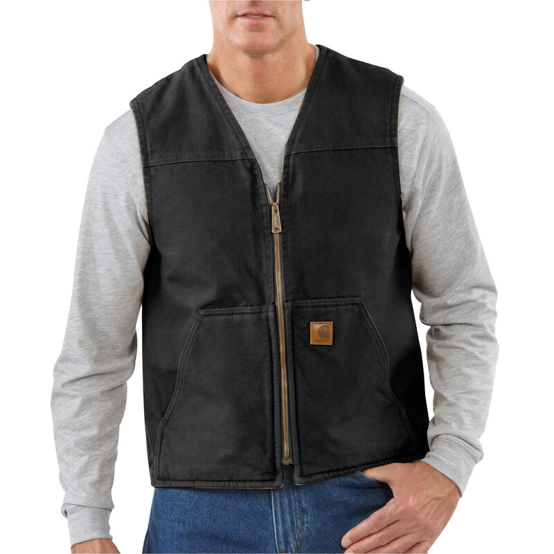 Carhartt Men's Sandstone Sherpa-Lined Rugged Vest image number 1