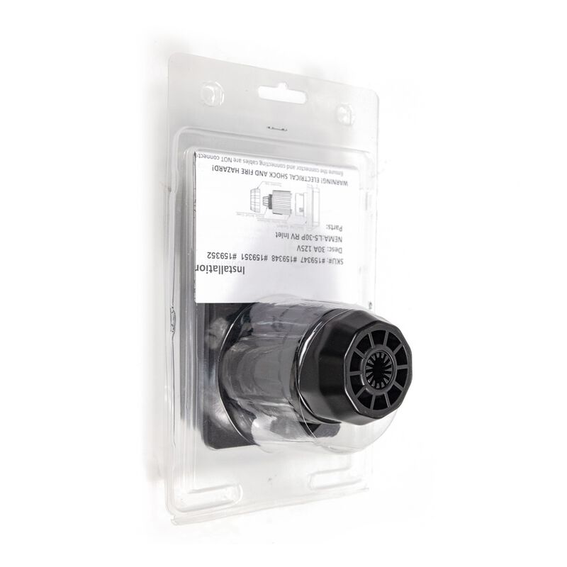  Electric World 30A Black RV Inlet w/Stainless Steel Cover image number 10