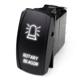 LED Rocker Switch w/ White LED Radiance (Rotary Beacon)