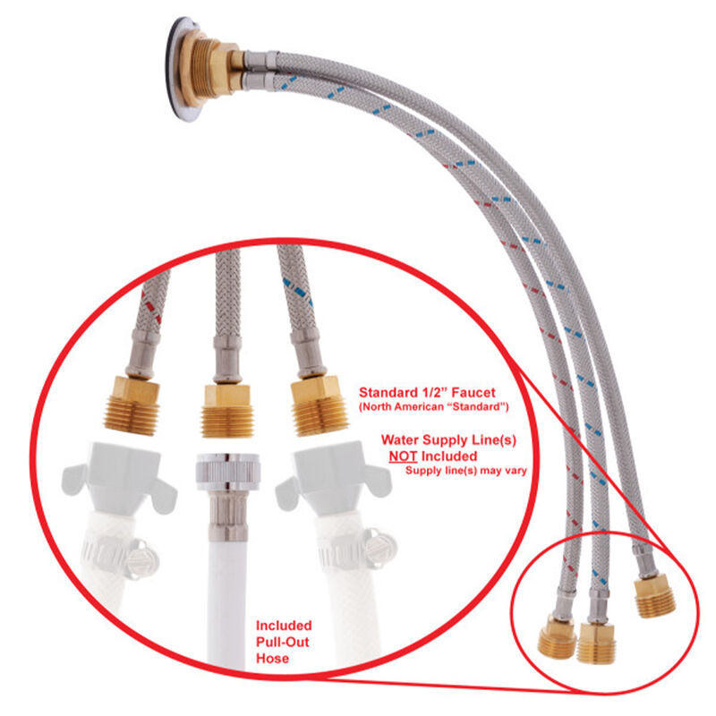 Ambassador Marine Transom Shower, Hot/Cold Mixer, Small Sprayer, Arctic White image number 7