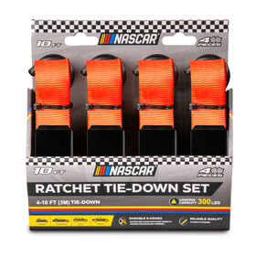 NASCAR Ratchet Tie-Down Straps, 4-Pack