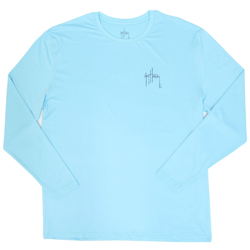 Guy Harvey Men's Initial Logo Performance Long Sleeve Shirt image number 2