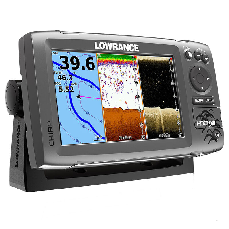 Lowrance HOOK-7 CHIRP DSI Fishfinder Chartplotter With Lake Insight Cartography image number 2