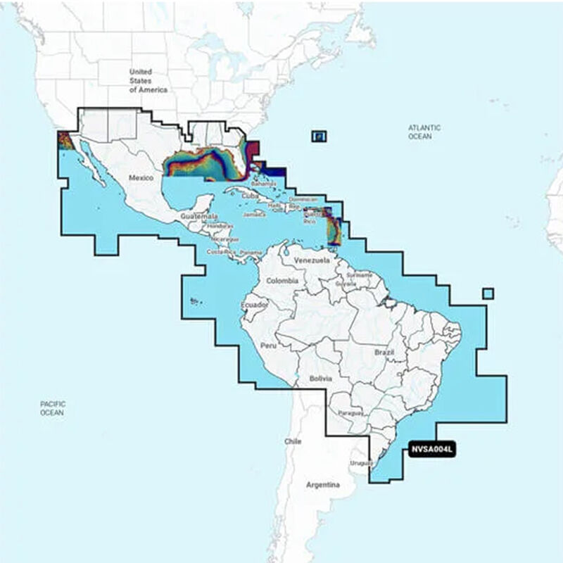 Garmin Navionics Vision+ NVSA004L -Mexico, the Caribbean to Brazil - Inland & Coastal Marine Charts image number 1