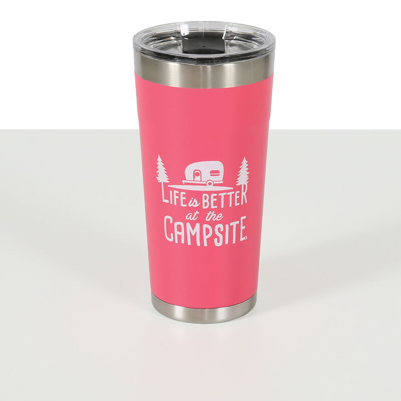 Life is Better at the Campsite Insulated Tumbler, Pink, 20 oz. image number 1