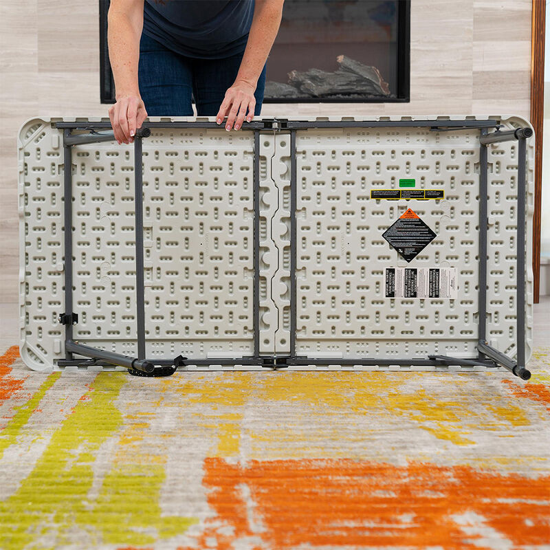 Peakform 4' Adjustable Fold-in-Half Table, White image number 14