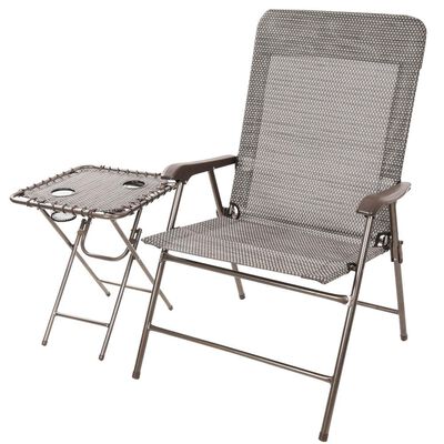 Wide Mesh Chair with Table