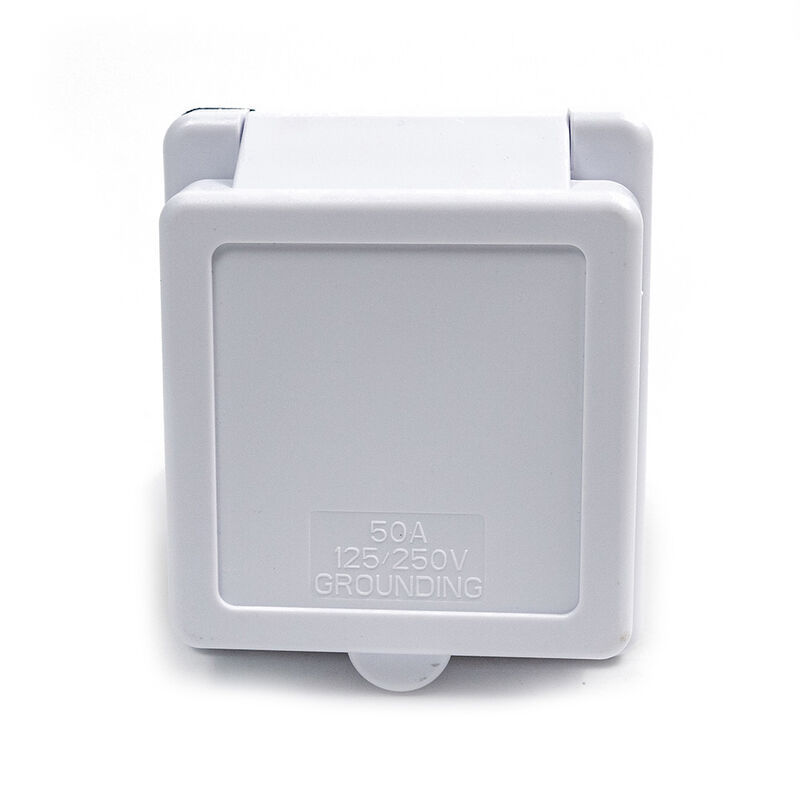 Electric World White 50A RV Inlet  image number 4